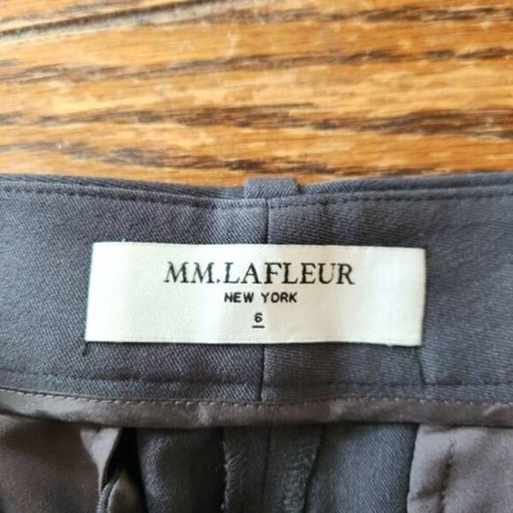 MM Lafleur Tinsley  Trouser Dress Pants Light Twill Charcoal sz 6 - Picture 4 of 4